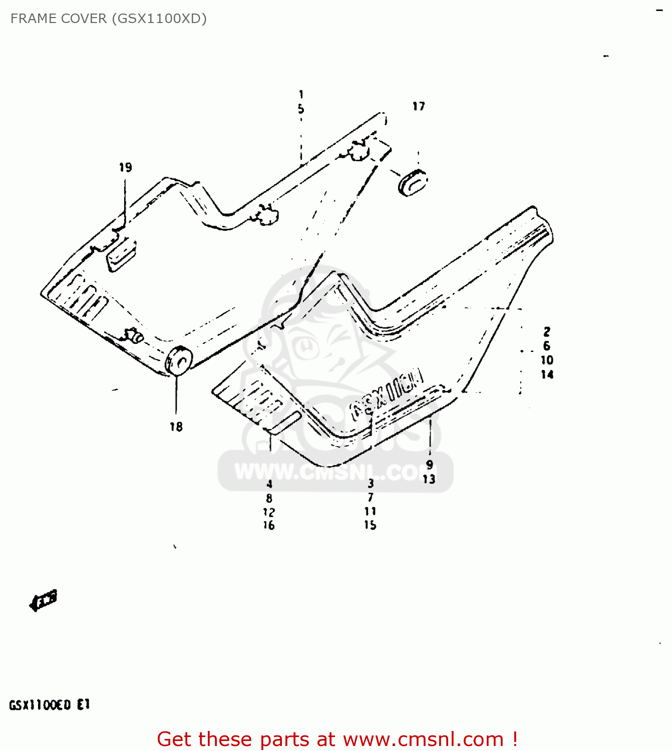 FRAME COVER (GSX1100XD) GSX1100X 1983 (D)