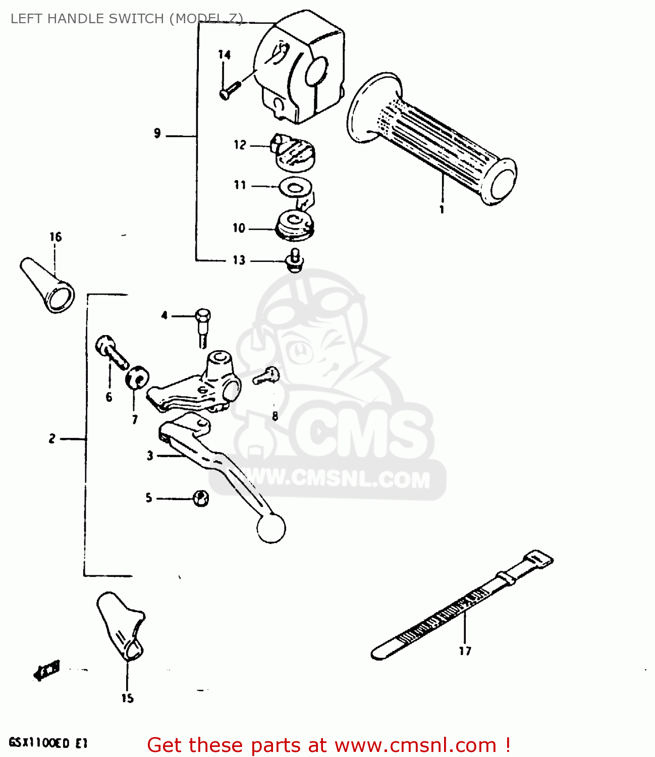 LEFT HANDLE SWITCH (MODEL Z) GSX1100X 1983 (D)