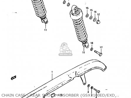 CHAIN CASE - REAR SHOCK ABSORBER (GSX1100ED/EXD,ESD) - GSX1100X 1983 (D)