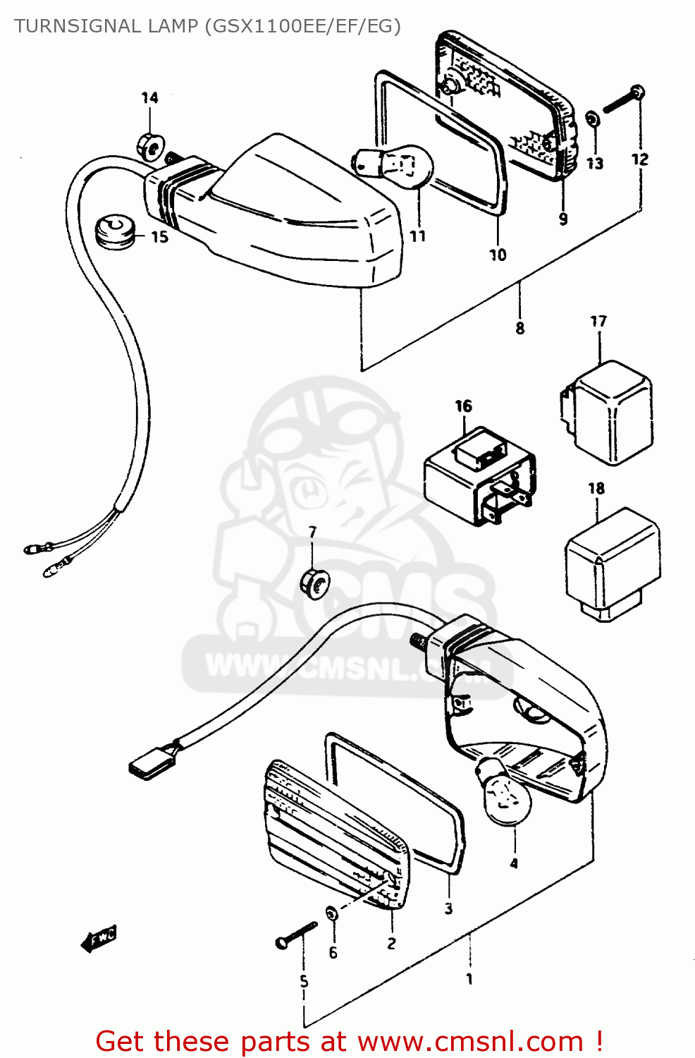 TURNSIGNAL LAMP (GSX1100EE/EF/EG) GSX1150EF 1985 (F) (E06)