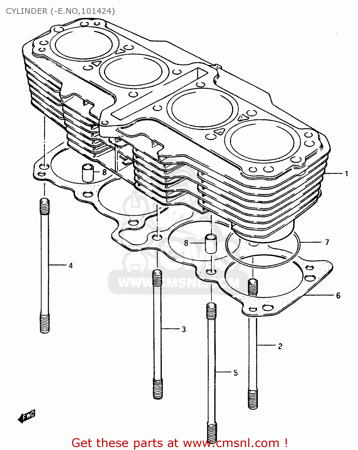 CYLINDER (-E.NO,101424) GSX1150EF 1985 (F) (E06)