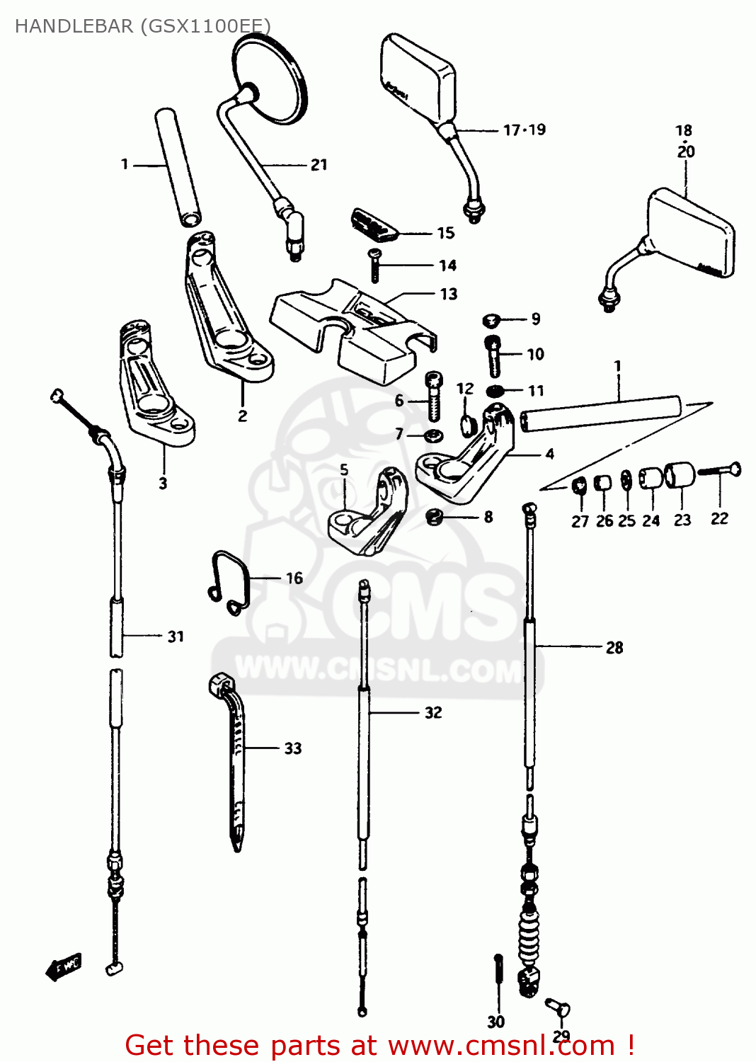 HANDLEBAR (GSX1100EE) GSX1150EF 1985 (F) (E06)