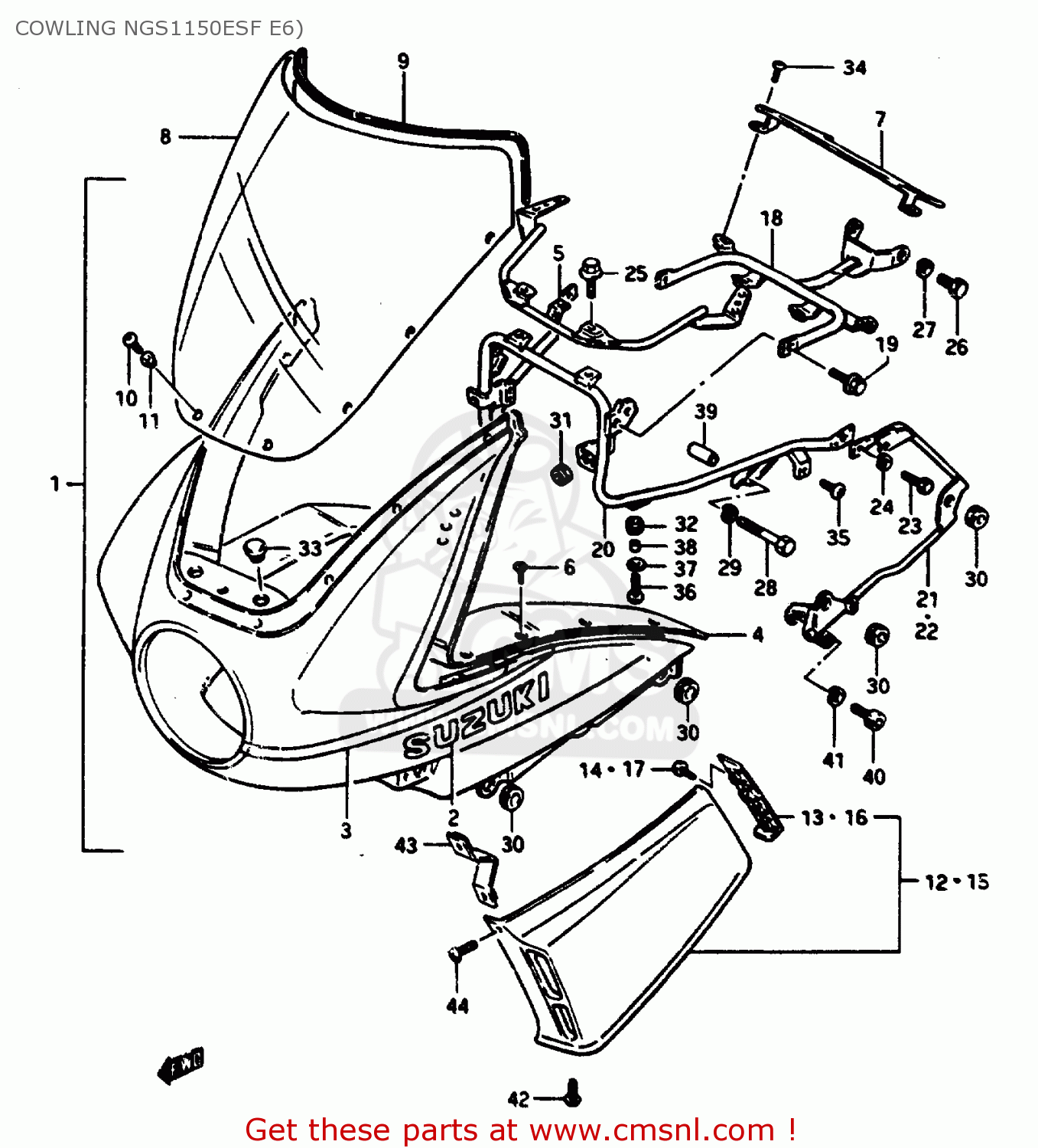 COWLING NGS1150ESF E6) GSX1150EF 1985 (F) (E06)