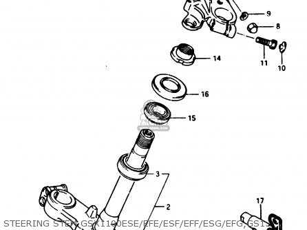 STEERING STEM GSX1100ESE/EFE/ESF/EFF/ESG/EFG,GS1150ESF/EFF/E - GSX1150EF 1985 (F) (E06)