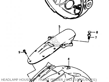 HEADLAMP HOUSING - FRONT FENDER (GSX1100EE/EF/EG) - GSX1150EF 1985 (F) (E06)