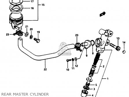 REAR MASTER CYLINDER - GSX1150EF 1985 (F) (E06)