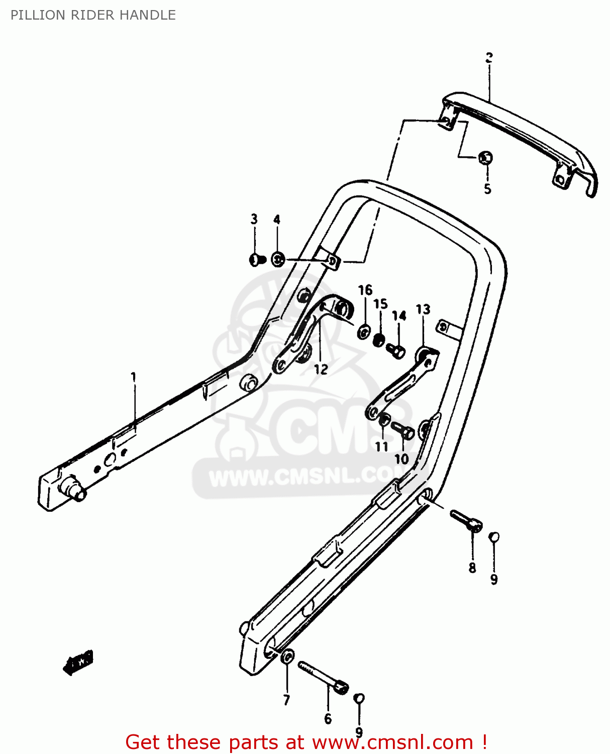 PILLION RIDER HANDLE GSX1150EF 1986 (G) (E06)