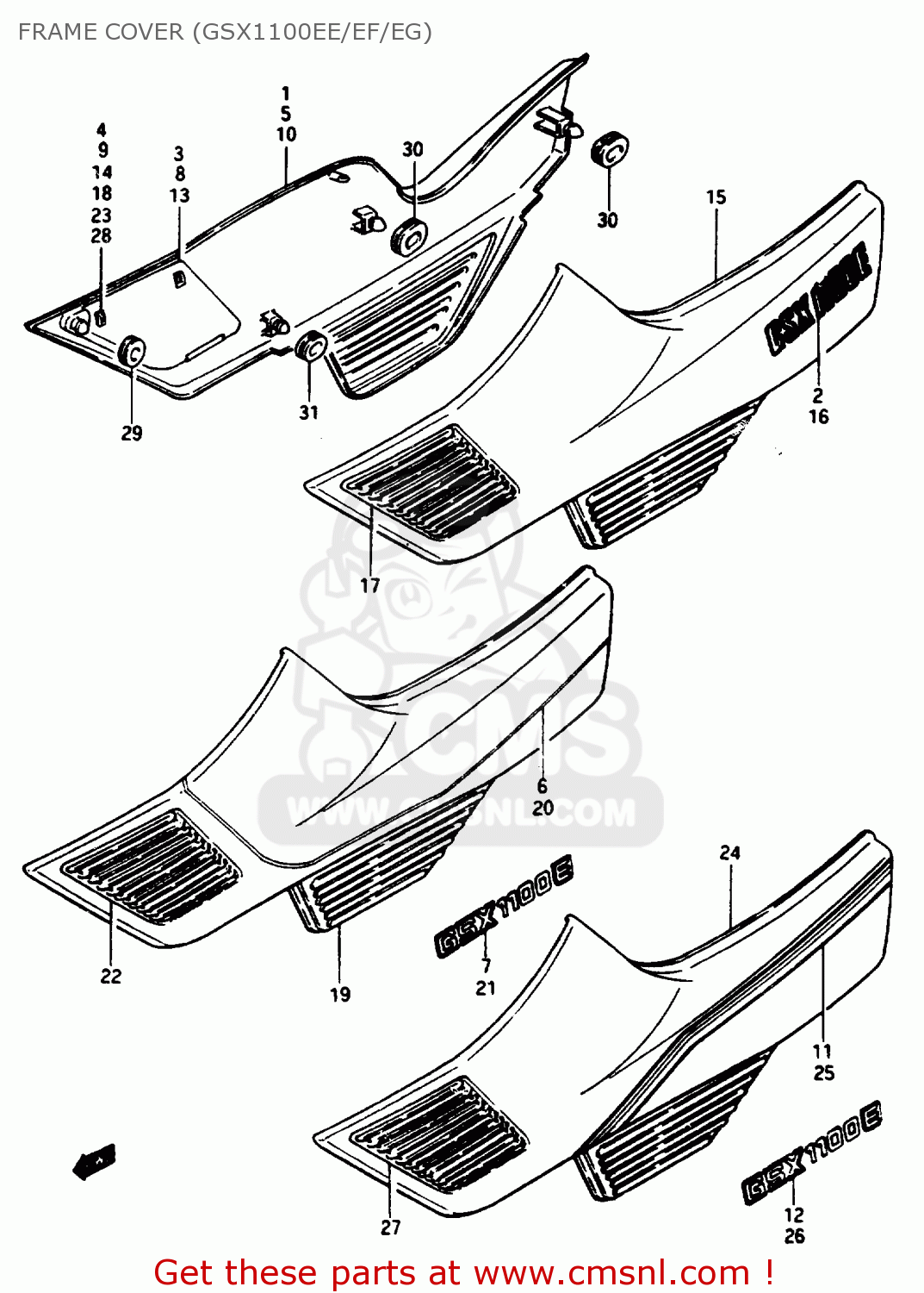FRAME COVER (GSX1100EE/EF/EG) GSX1150EF 1986 (G) (E06)