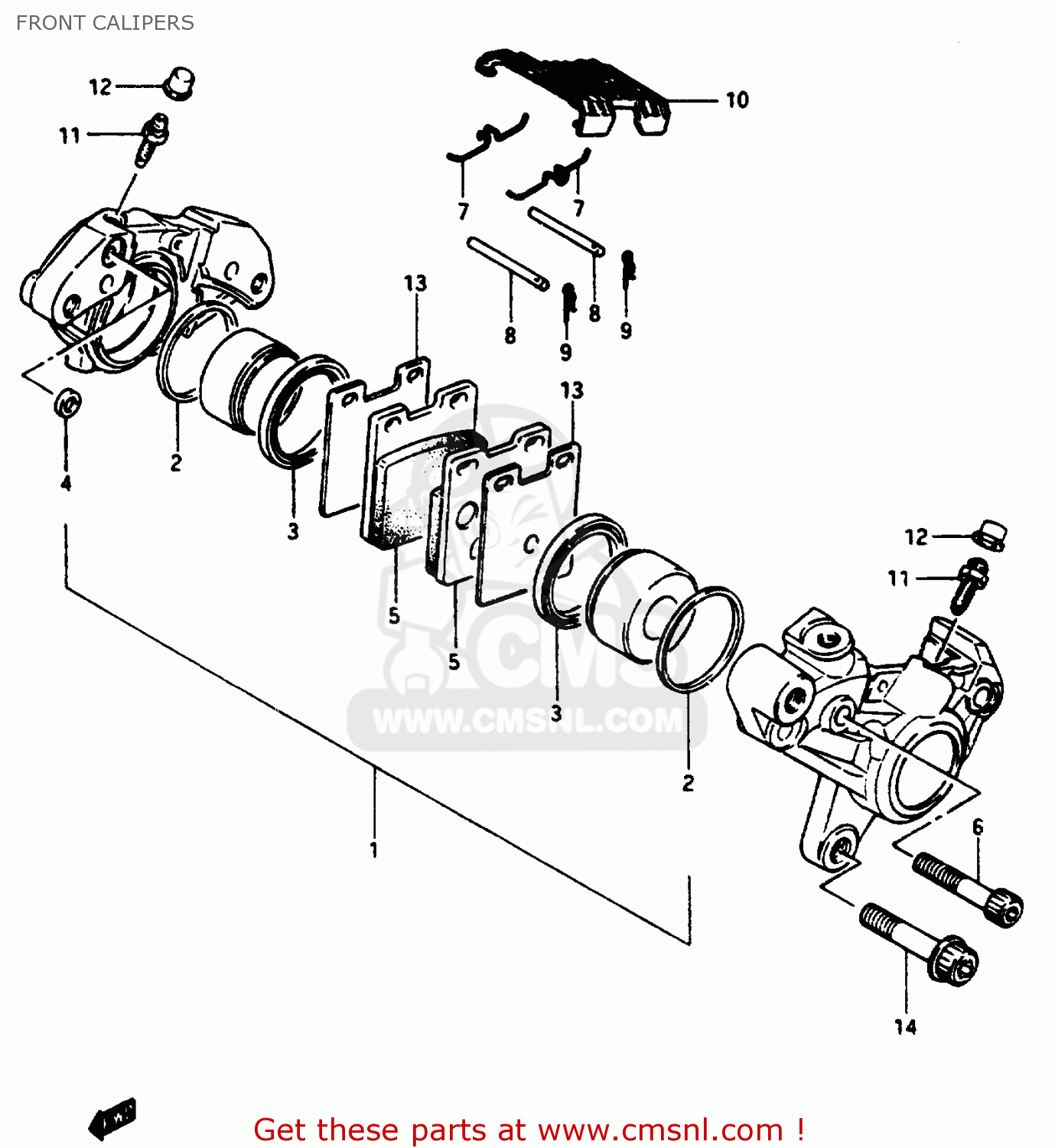FRONT CALIPERS GSX1150EF 1986 (G) (E06)