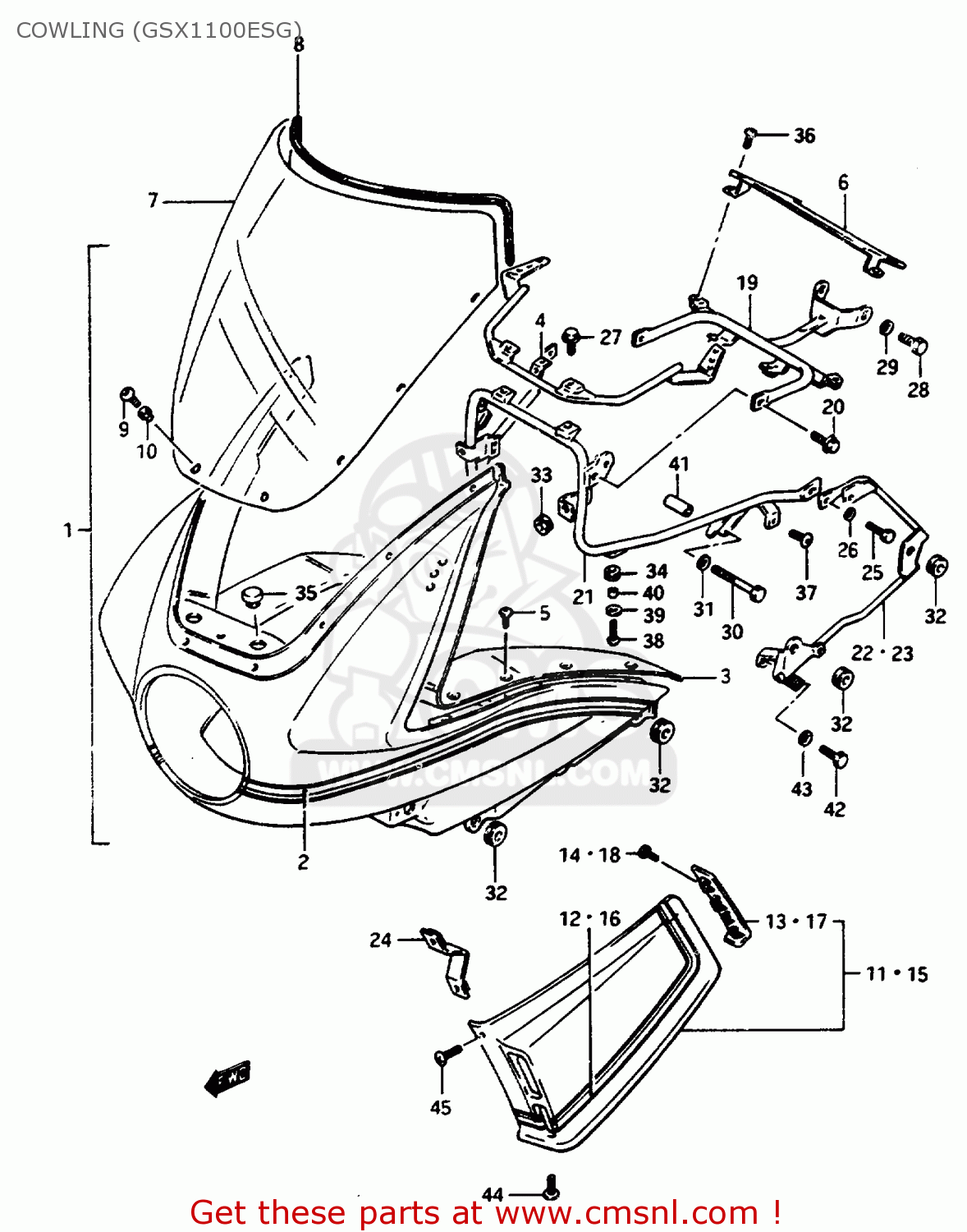 COWLING (GSX1100ESG) GSX1150EF 1986 (G) (E06)
