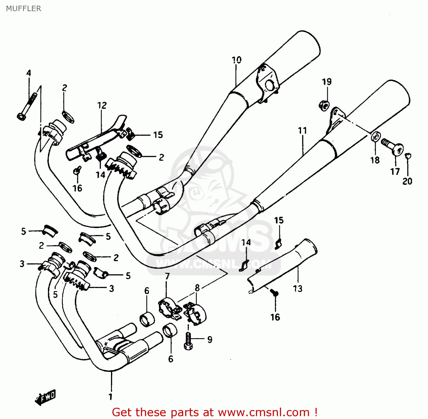MUFFLER GSX1150ES 1985 (F) (E06)