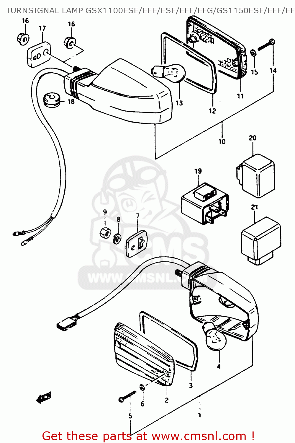 TURNSIGNAL LAMP GSX1100ESE/EFE/ESF/EFF/EFG/GS1150ESF/EFF/EFG GSX1150ES 1985 (F) (E06)