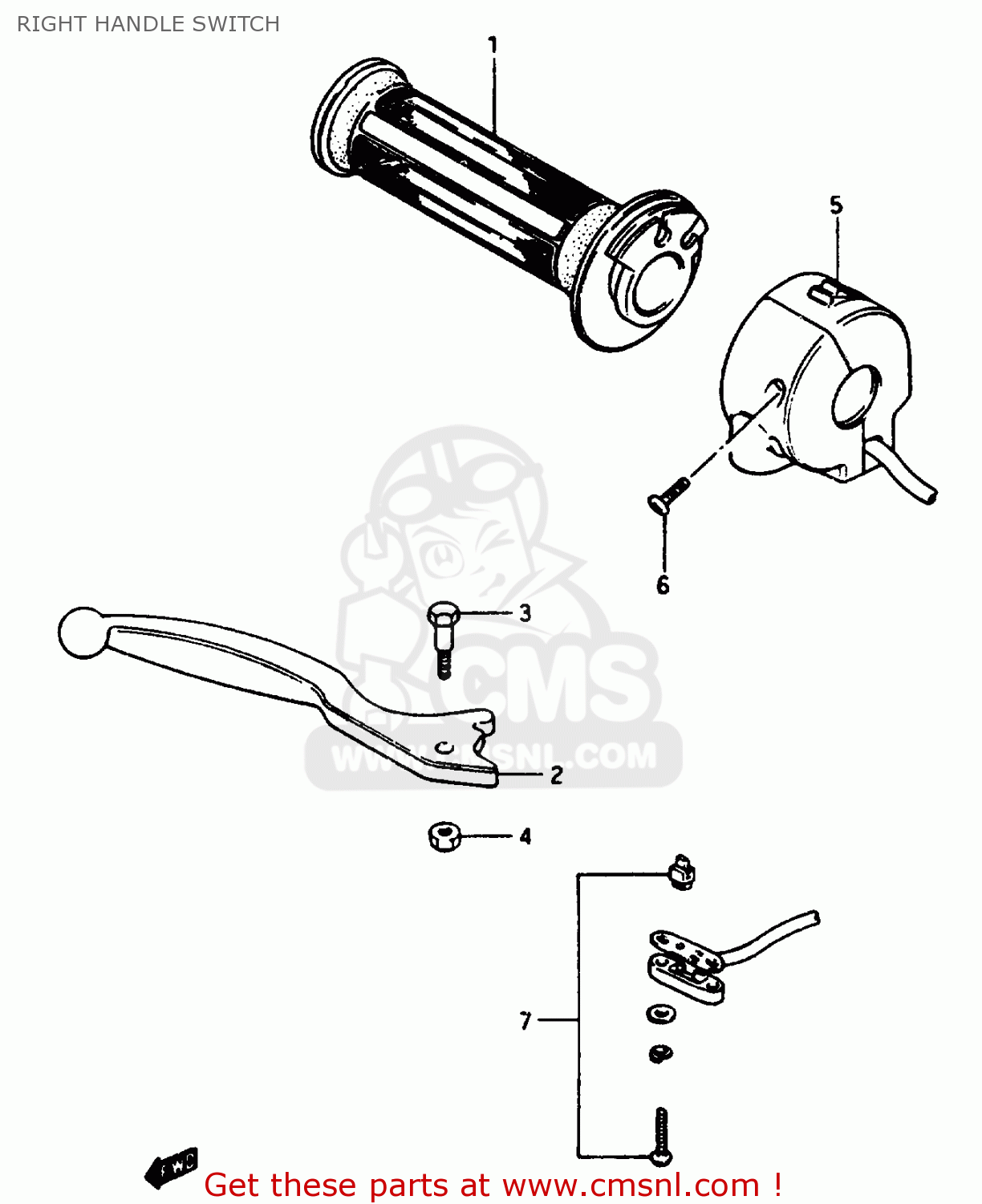 RIGHT HANDLE SWITCH GSX1150ES 1985 (F) (E06)