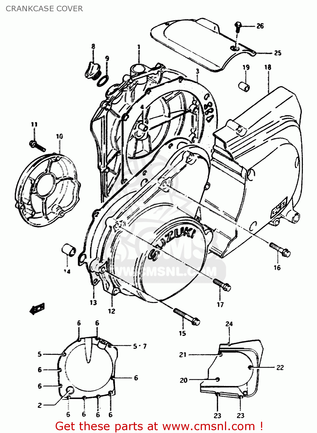 CRANKCASE COVER GSX1150ES 1985 (F) (E06)