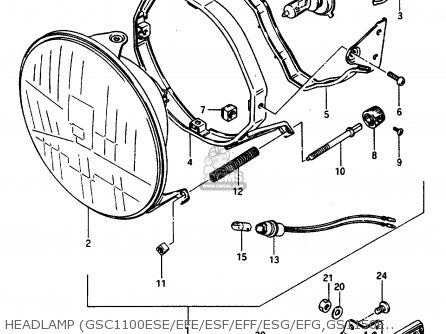 HEADLAMP (GSC1100ESE/EFE/ESF/EFF/ESG/EFG,GS1150ESF/EEF/EFG) - GSX1150ES 1985 (F) (E06)