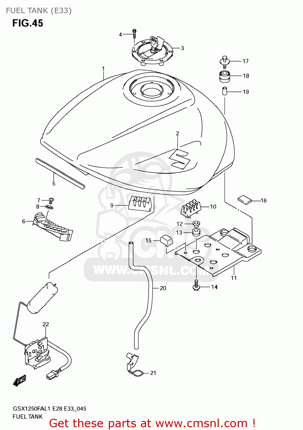 Suzuki GSX1250FA 2011 (L1) USA (E03) FUEL TANK (E33) buy original