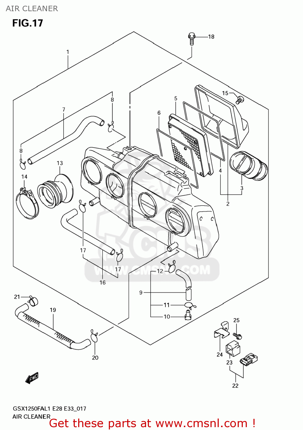 AIR CLEANER GSX1250FA 2011 (L1) USA (E03)