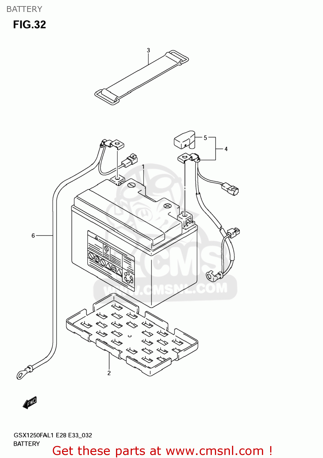 BATTERY GSX1250FA 2011 (L1) USA (E03)