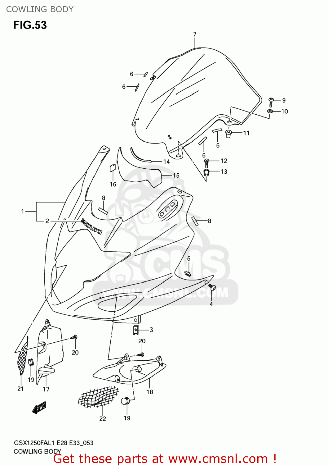 COWLING BODY GSX1250FA 2011 (L1) USA (E03)