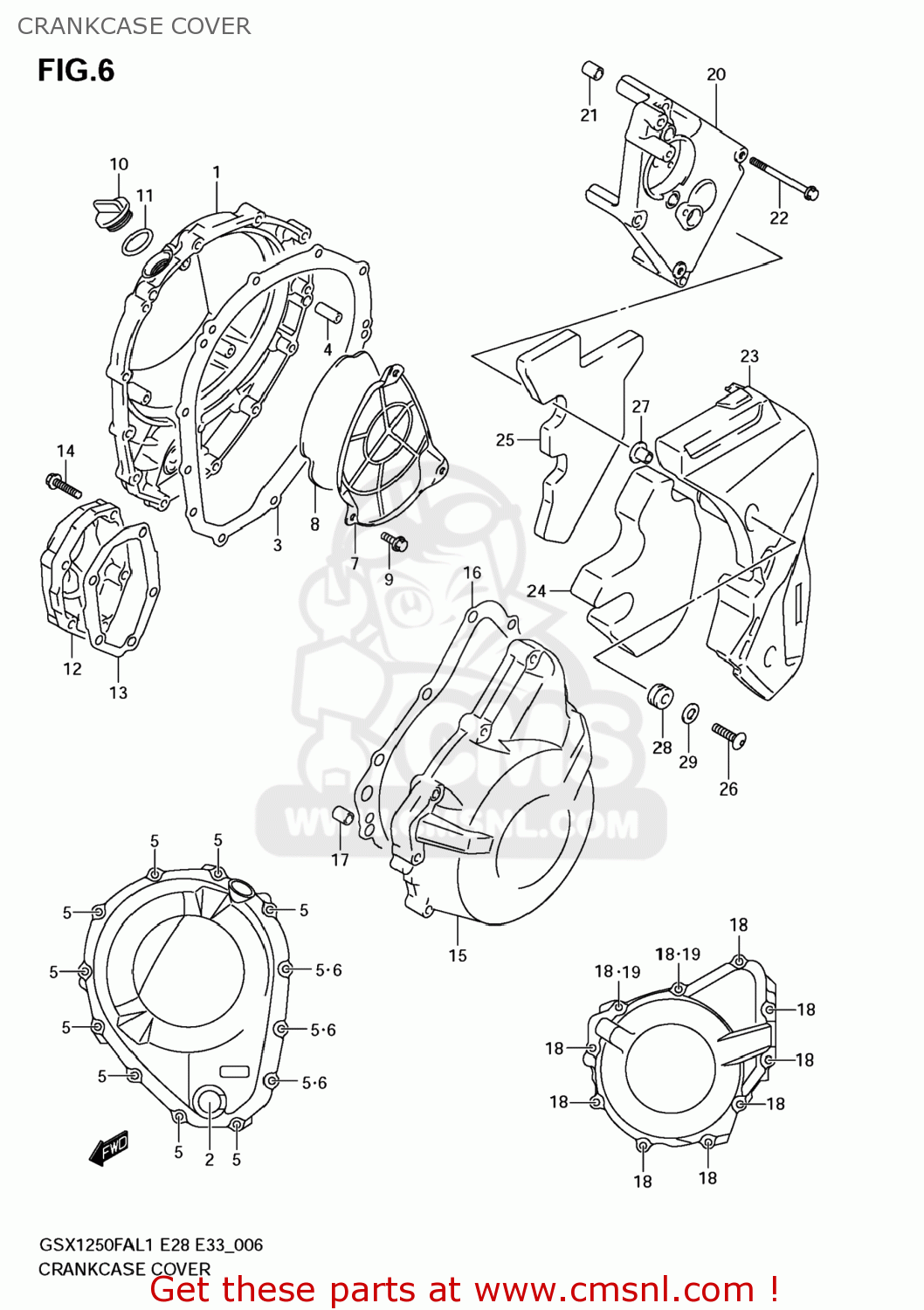 CRANKCASE COVER GSX1250FA 2011 (L1) USA (E03)