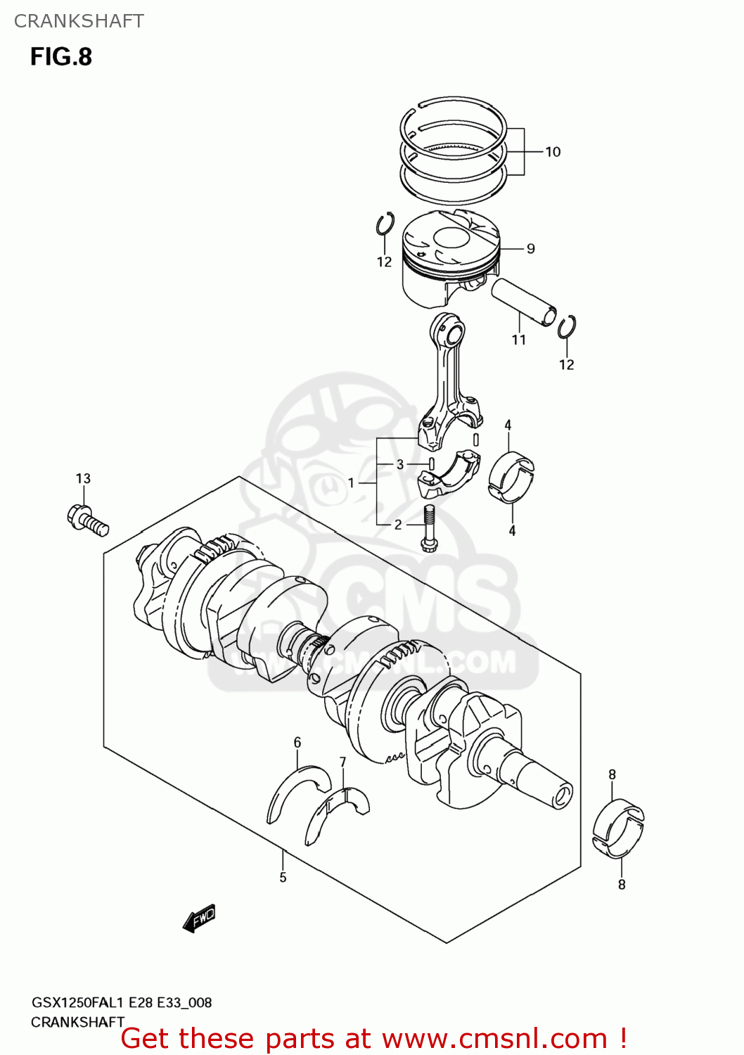 CRANKSHAFT GSX1250FA 2011 (L1) USA (E03)