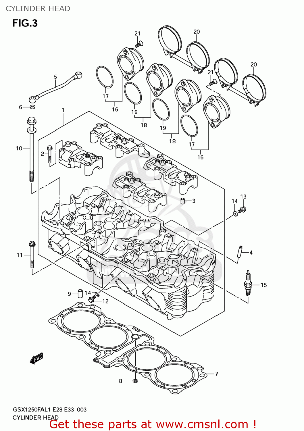 CYLINDER HEAD GSX1250FA 2011 (L1) USA (E03)