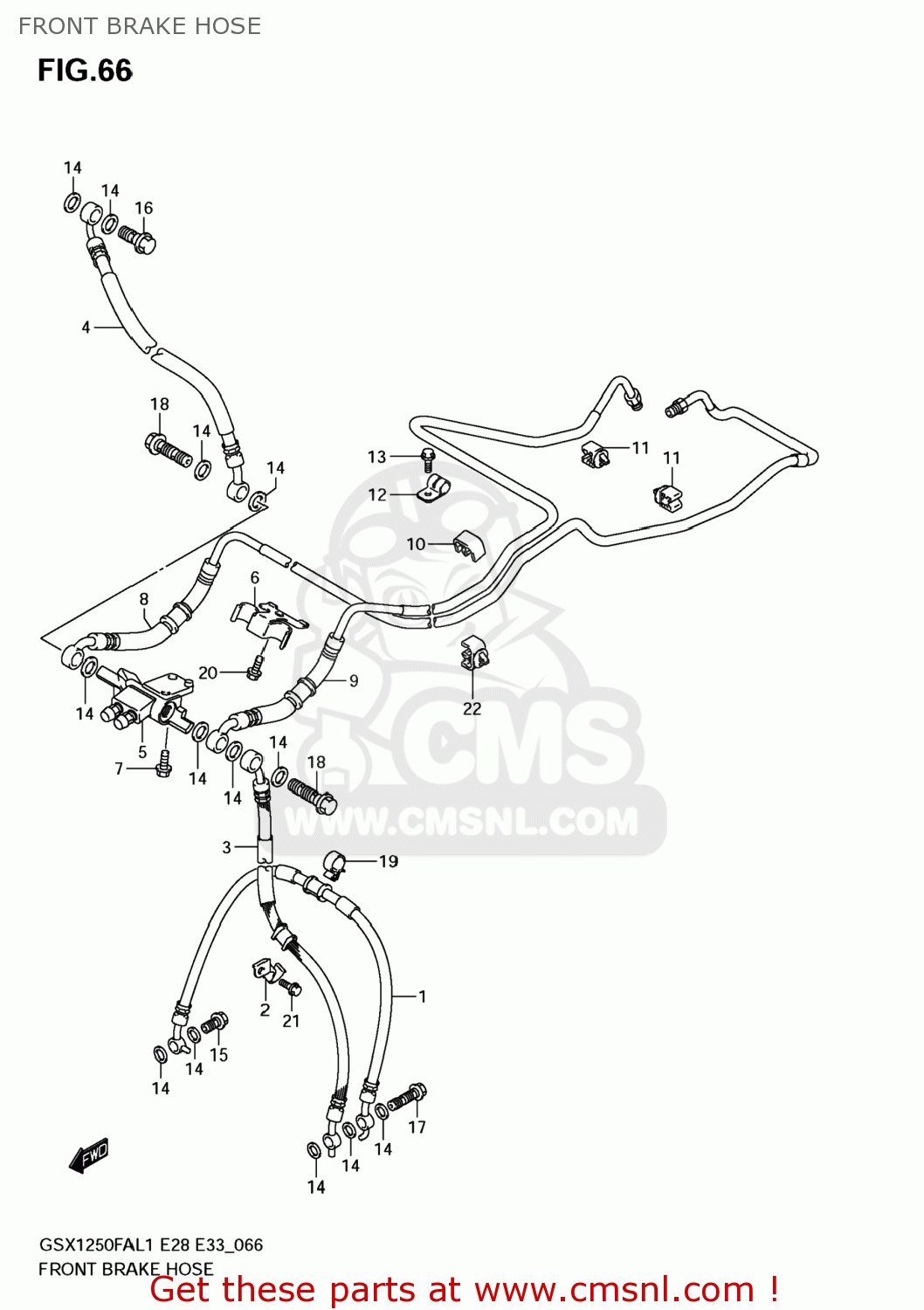 FRONT BRAKE HOSE GSX1250FA 2011 (L1) USA (E03)