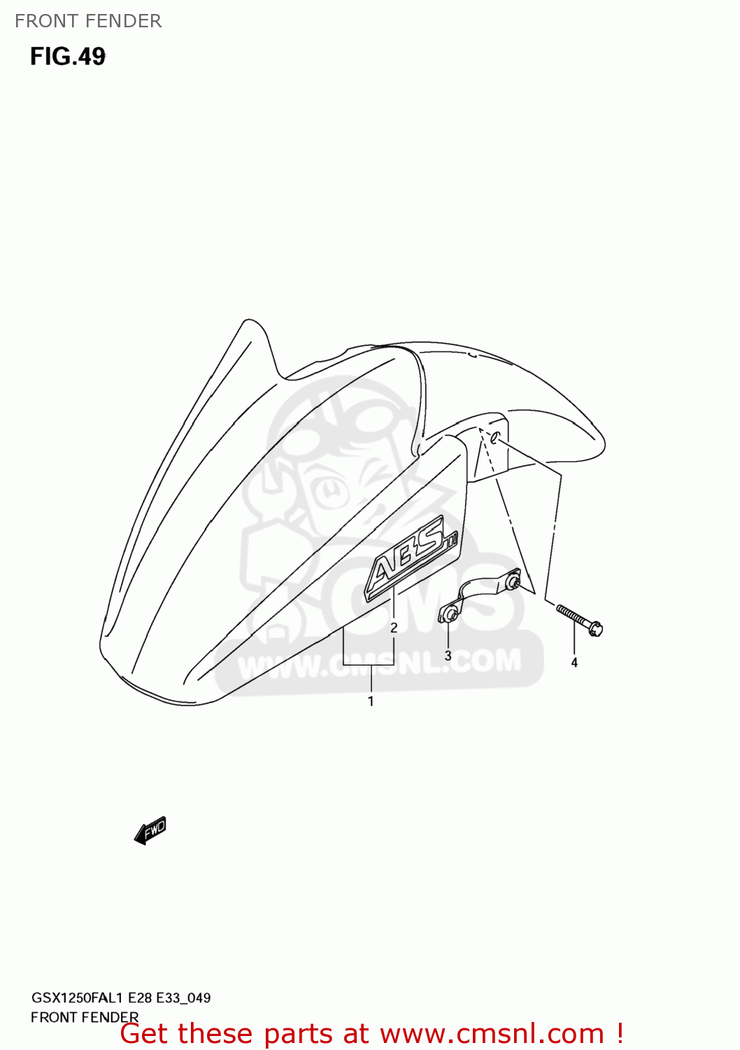 FRONT FENDER GSX1250FA 2011 (L1) USA (E03)