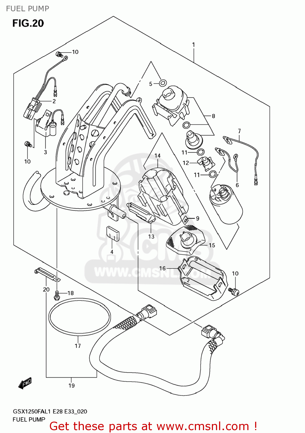 FUEL PUMP GSX1250FA 2011 (L1) USA (E03)