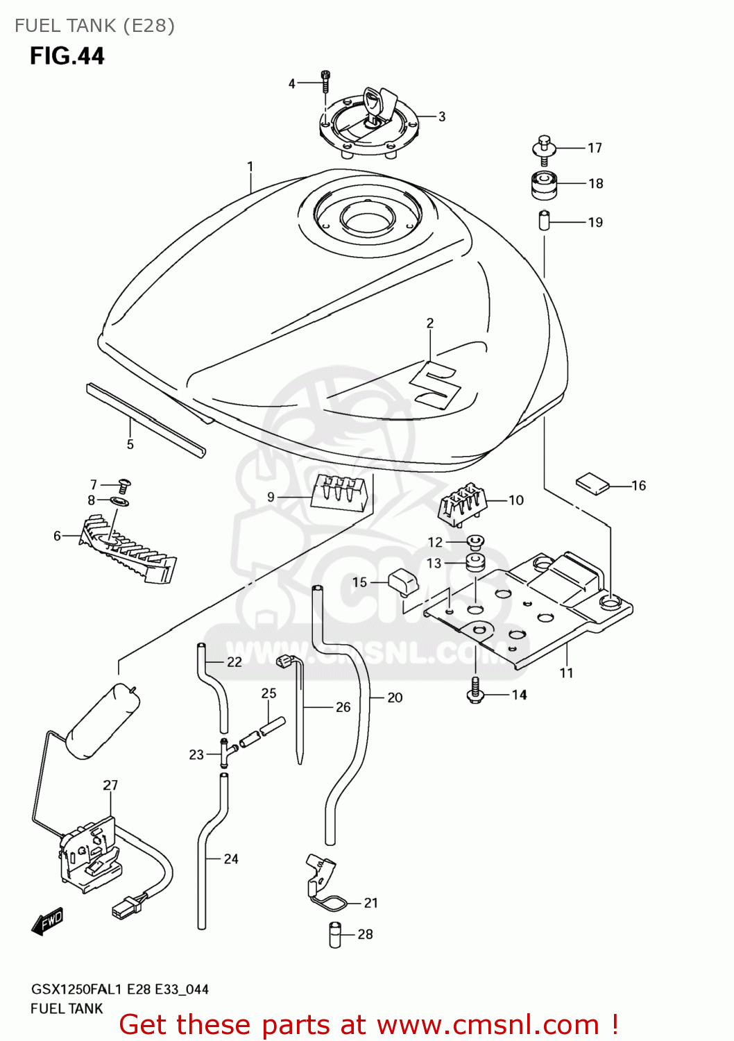 FUEL TANK (E28) GSX1250FA 2011 (L1) USA (E03)