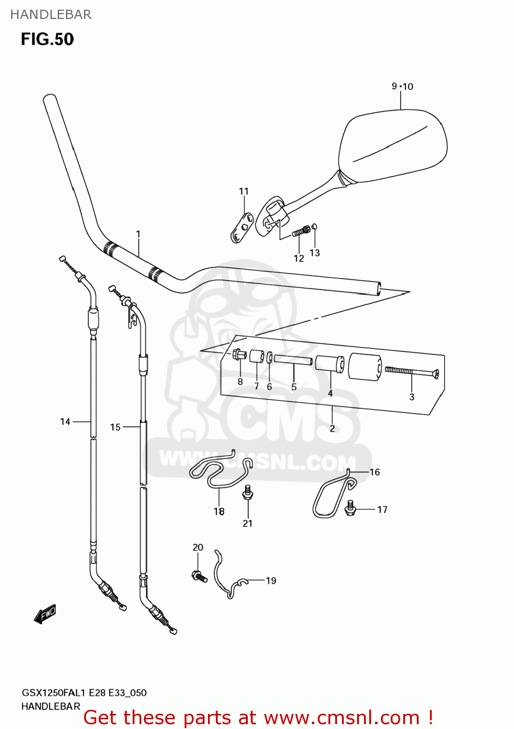 HANDLEBAR GSX1250FA 2011 (L1) USA (E03)