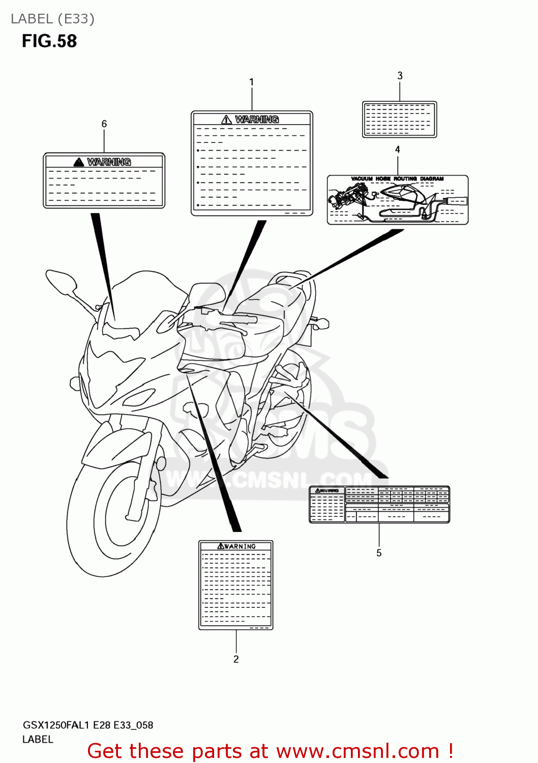 LABEL (E33) GSX1250FA 2011 (L1) USA (E03)