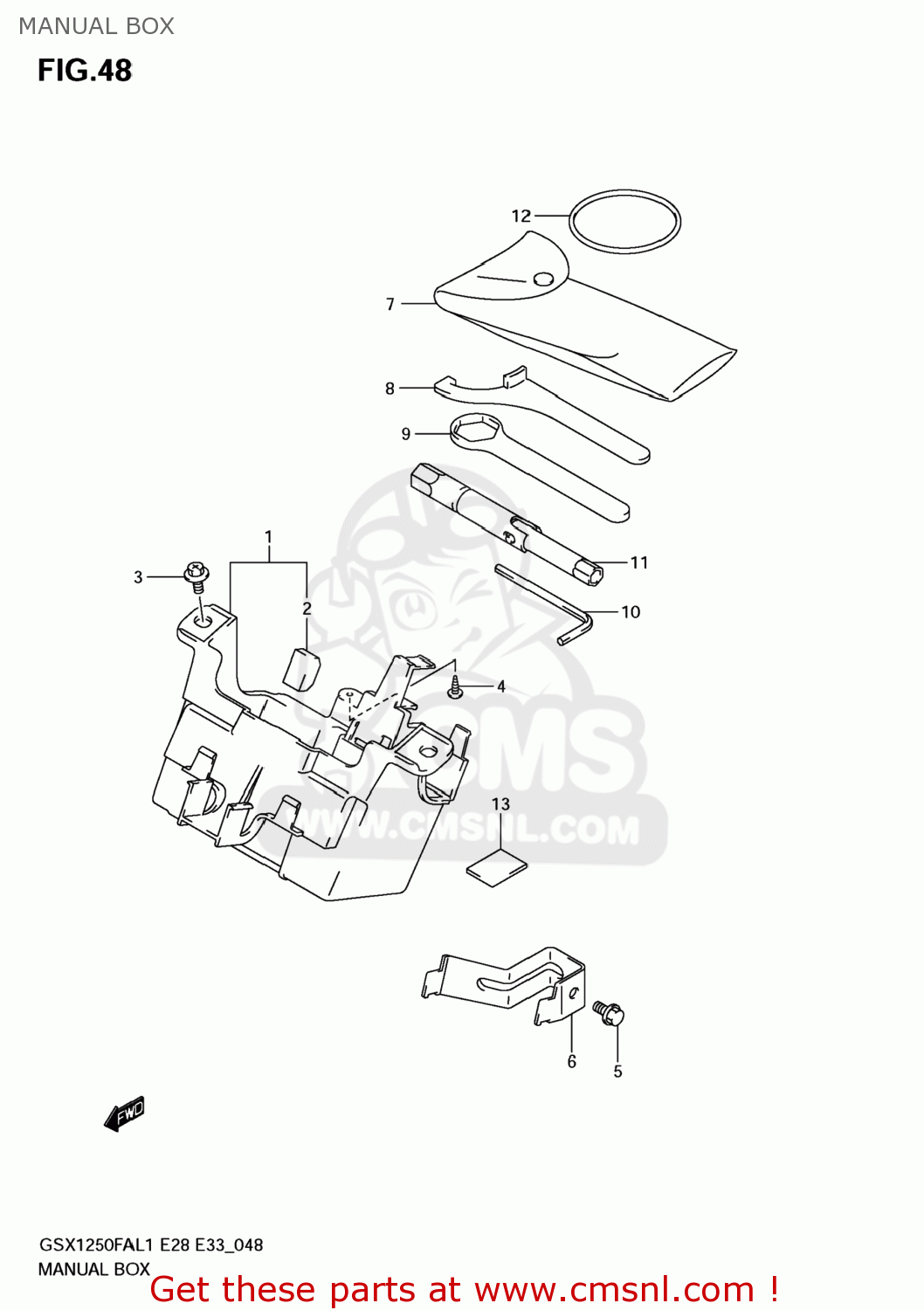 MANUAL BOX GSX1250FA 2011 (L1) USA (E03)