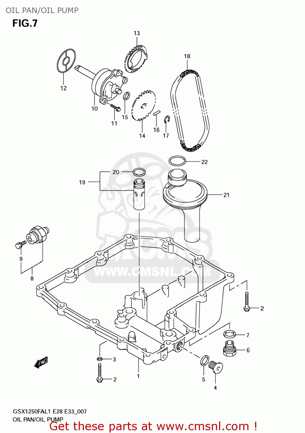 OIL PAN/OIL PUMP GSX1250FA 2011 (L1) USA (E03)