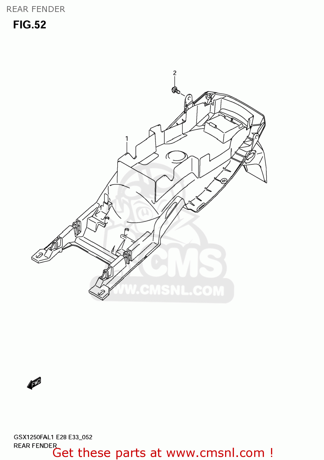 REAR FENDER GSX1250FA 2011 (L1) USA (E03)