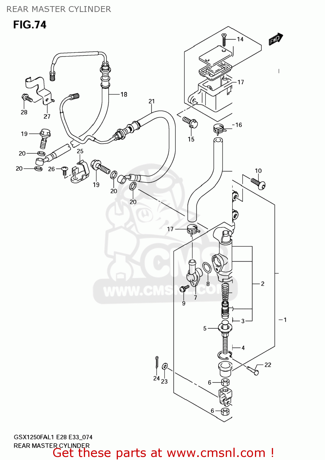 REAR MASTER CYLINDER GSX1250FA 2011 (L1) USA (E03)