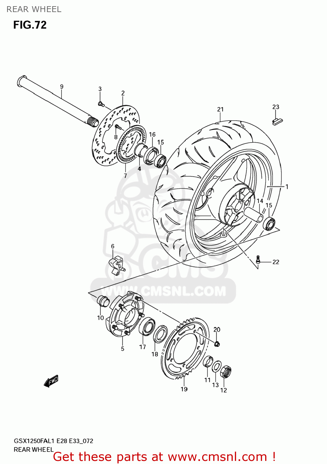 REAR WHEEL GSX1250FA 2011 (L1) USA (E03)