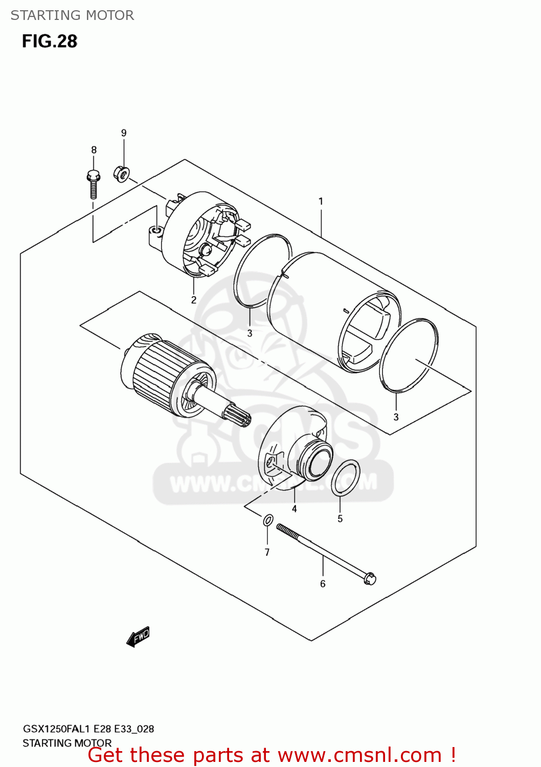 STARTING MOTOR GSX1250FA 2011 (L1) USA (E03)