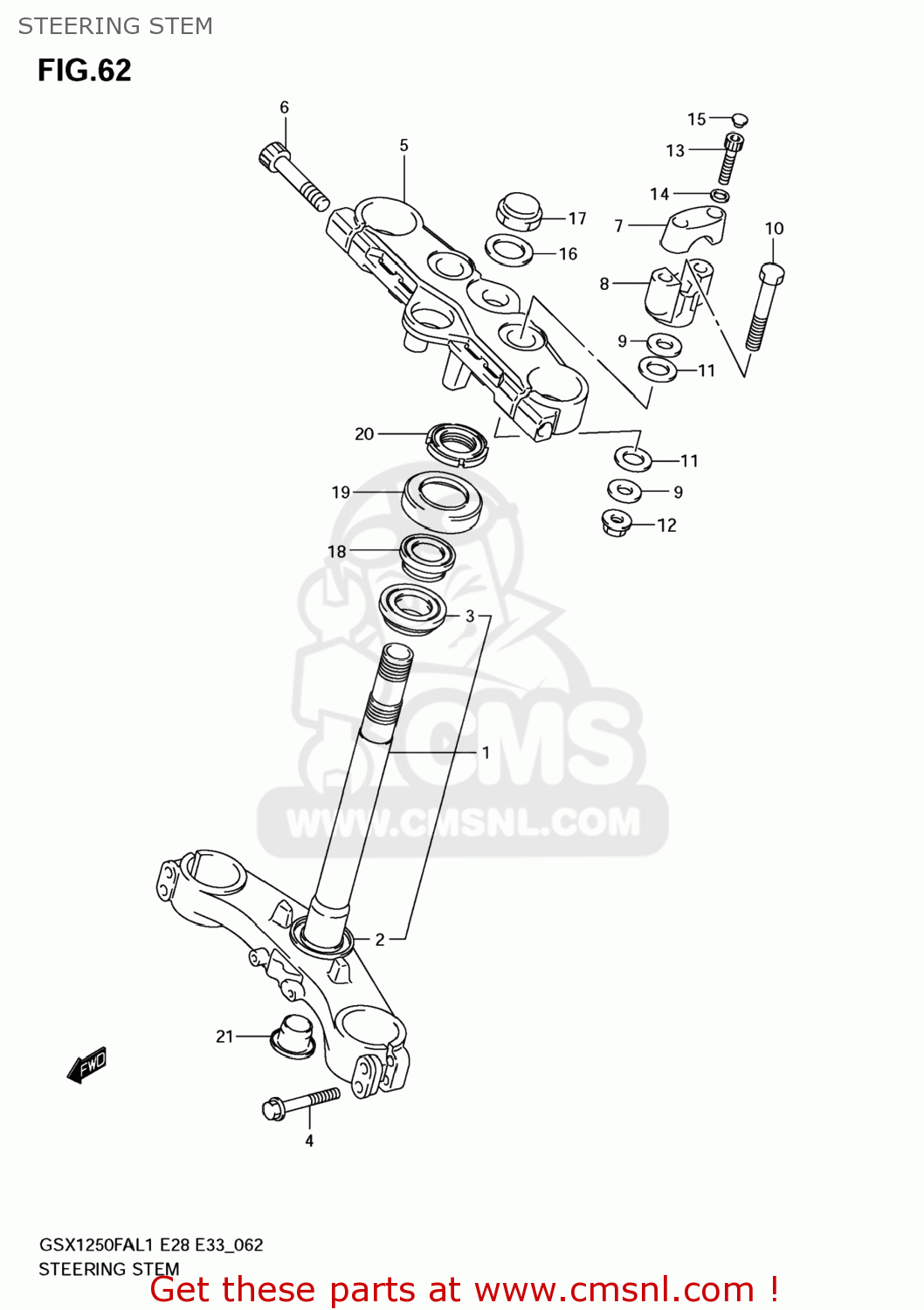 STEERING STEM GSX1250FA 2011 (L1) USA (E03)