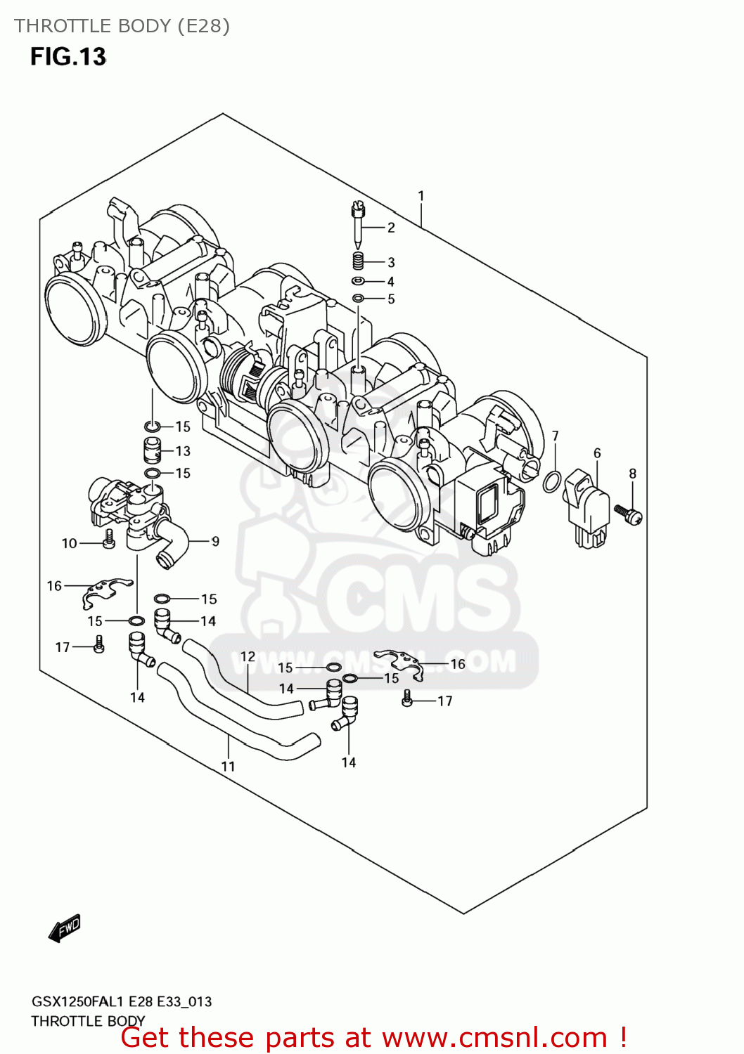 THROTTLE BODY (E28) GSX1250FA 2011 (L1) USA (E03)