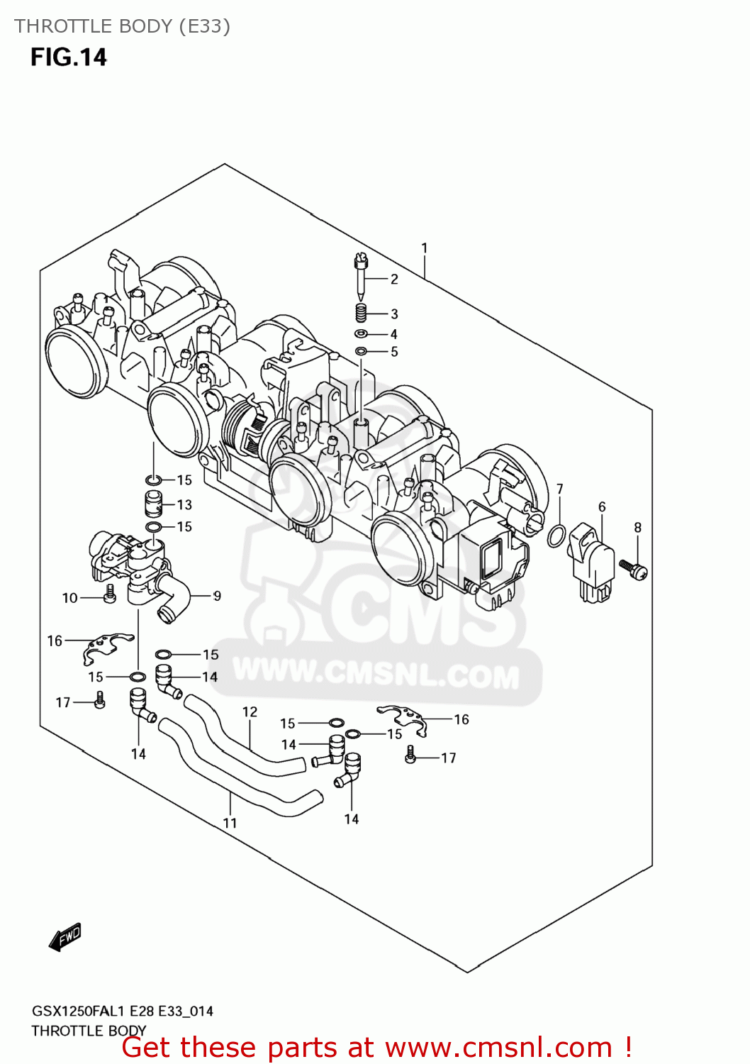 THROTTLE BODY (E33) GSX1250FA 2011 (L1) USA (E03)