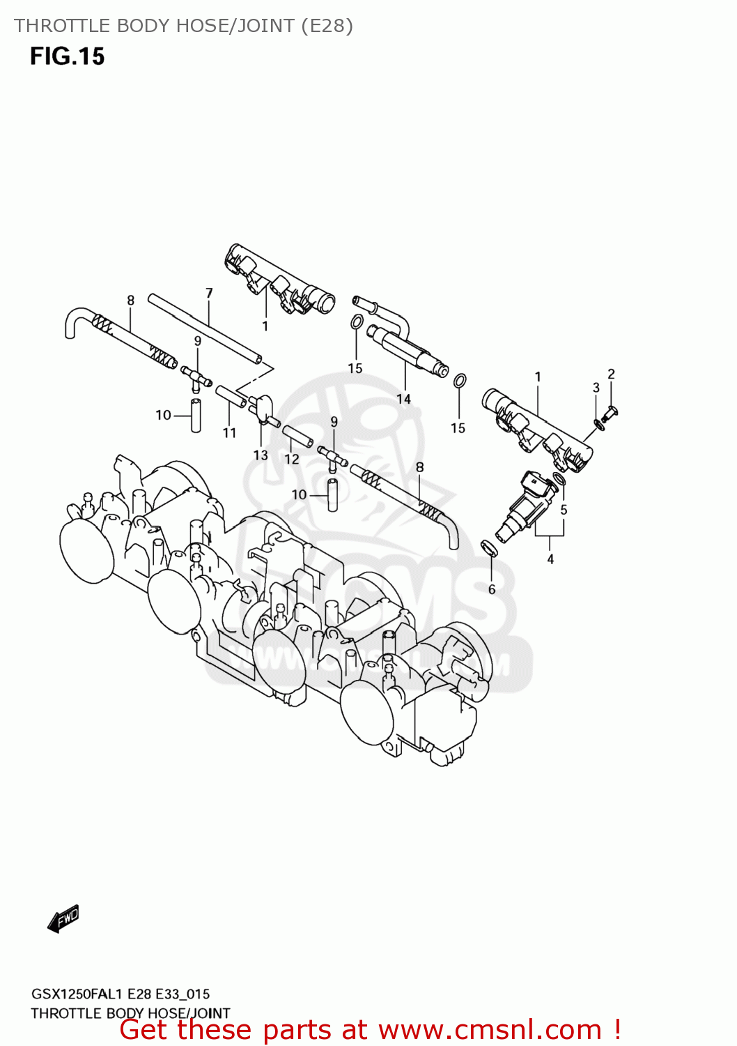 THROTTLE BODY HOSE/JOINT (E28) GSX1250FA 2011 (L1) USA (E03)