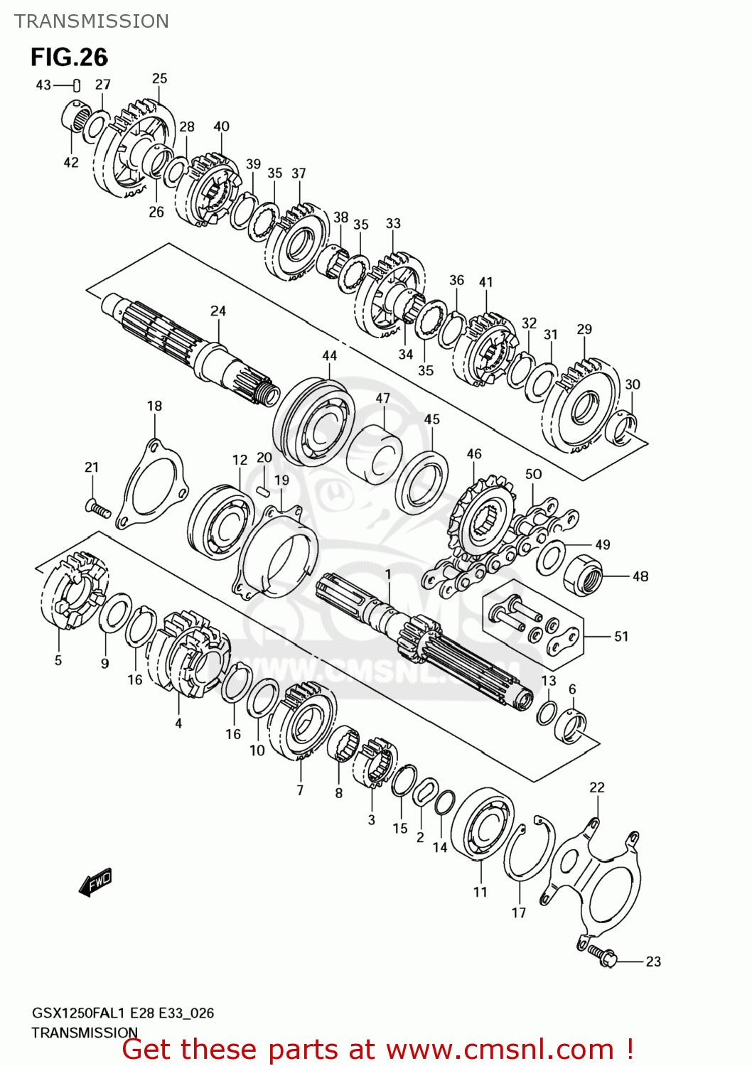 TRANSMISSION GSX1250FA 2011 (L1) USA (E03)