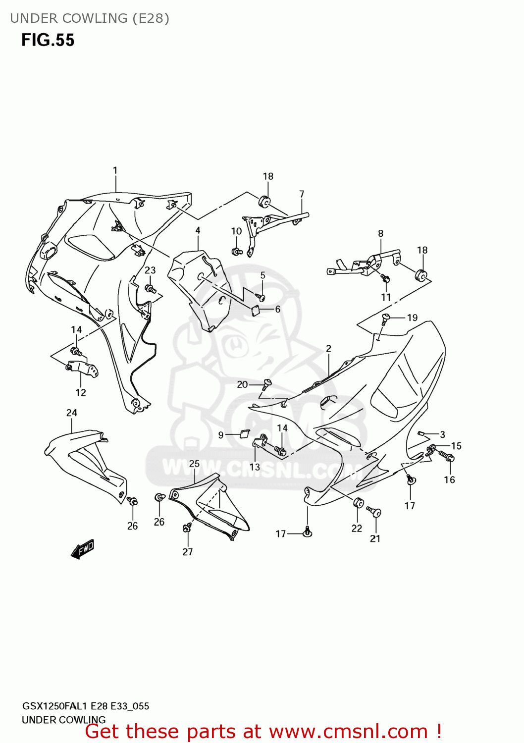 UNDER COWLING (E28) GSX1250FA 2011 (L1) USA (E03)
