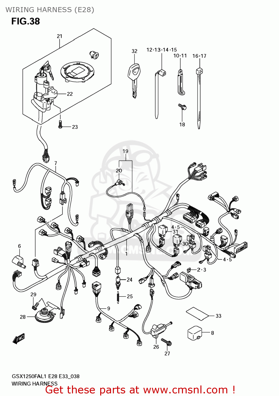 WIRING HARNESS (E28) GSX1250FA 2011 (L1) USA (E03)