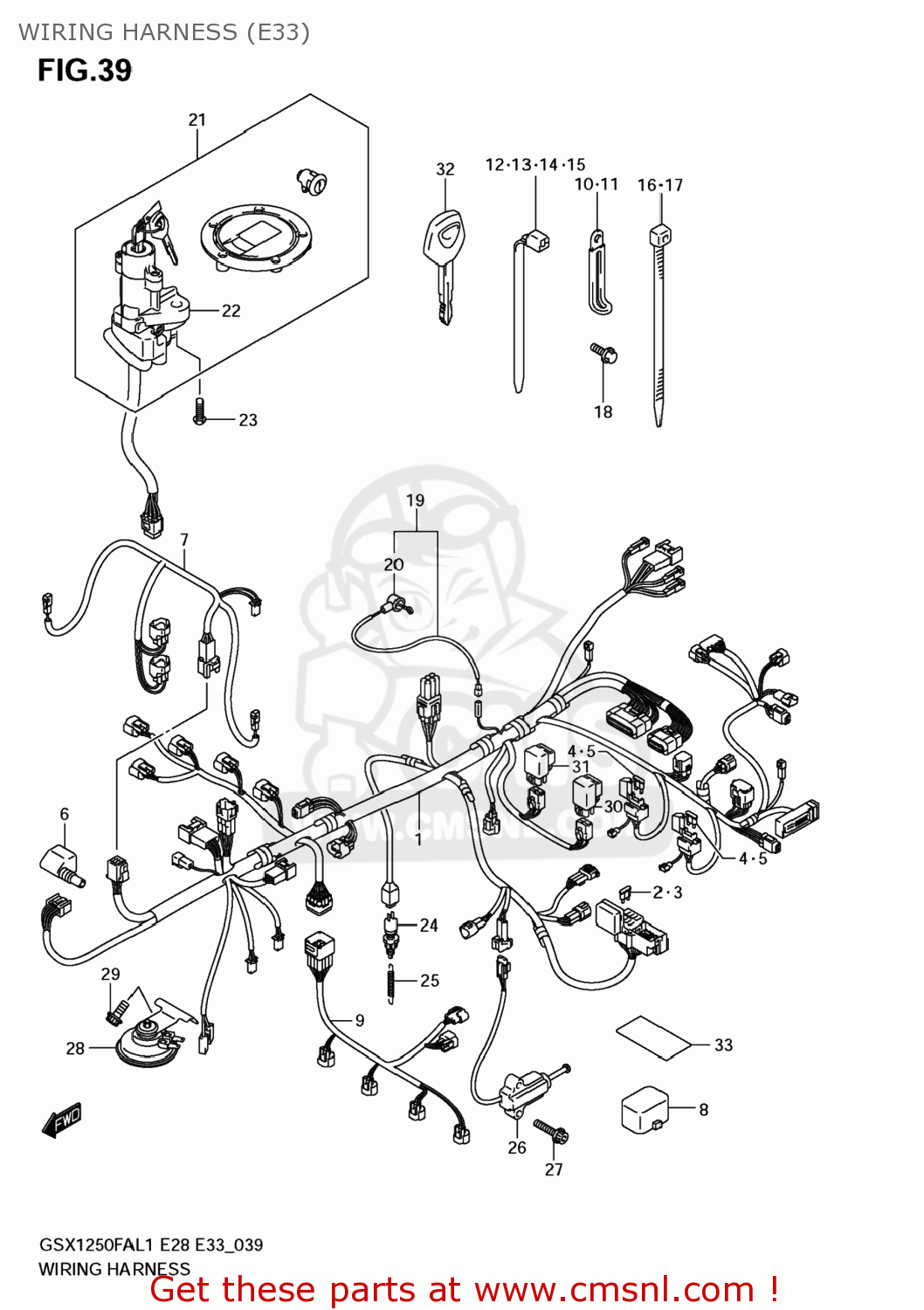 WIRING HARNESS (E33) GSX1250FA 2011 (L1) USA (E03)