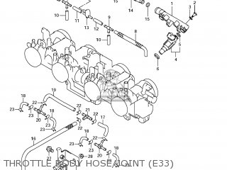 THROTTLE BODY HOSE/JOINT (E33) - GSX1250FA 2011 (L1) USA (E03)
