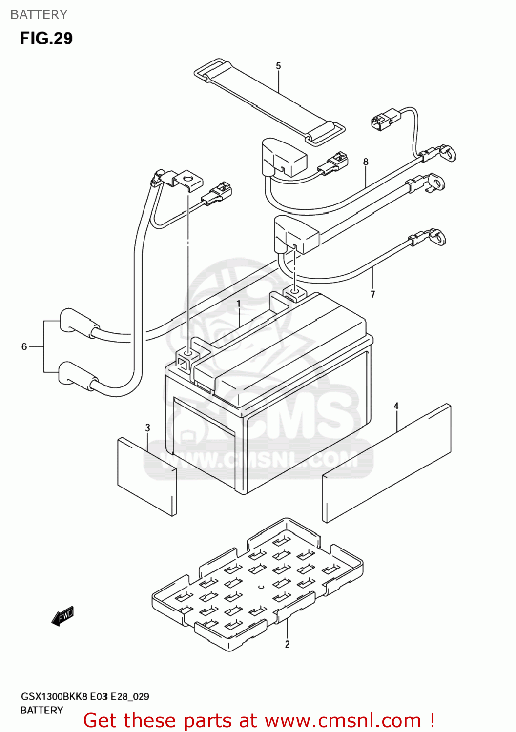BATTERY GSX1300BK BKING 2008 (K8) USA (E03)