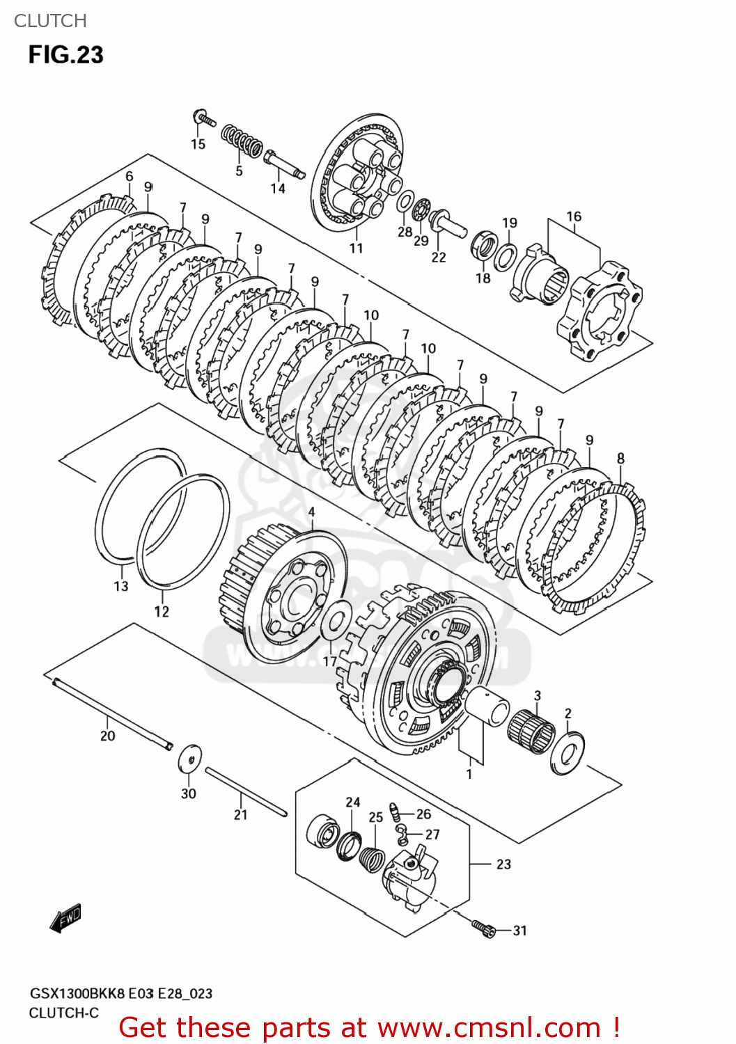 CLUTCH GSX1300BK BKING 2008 (K8) USA (E03)