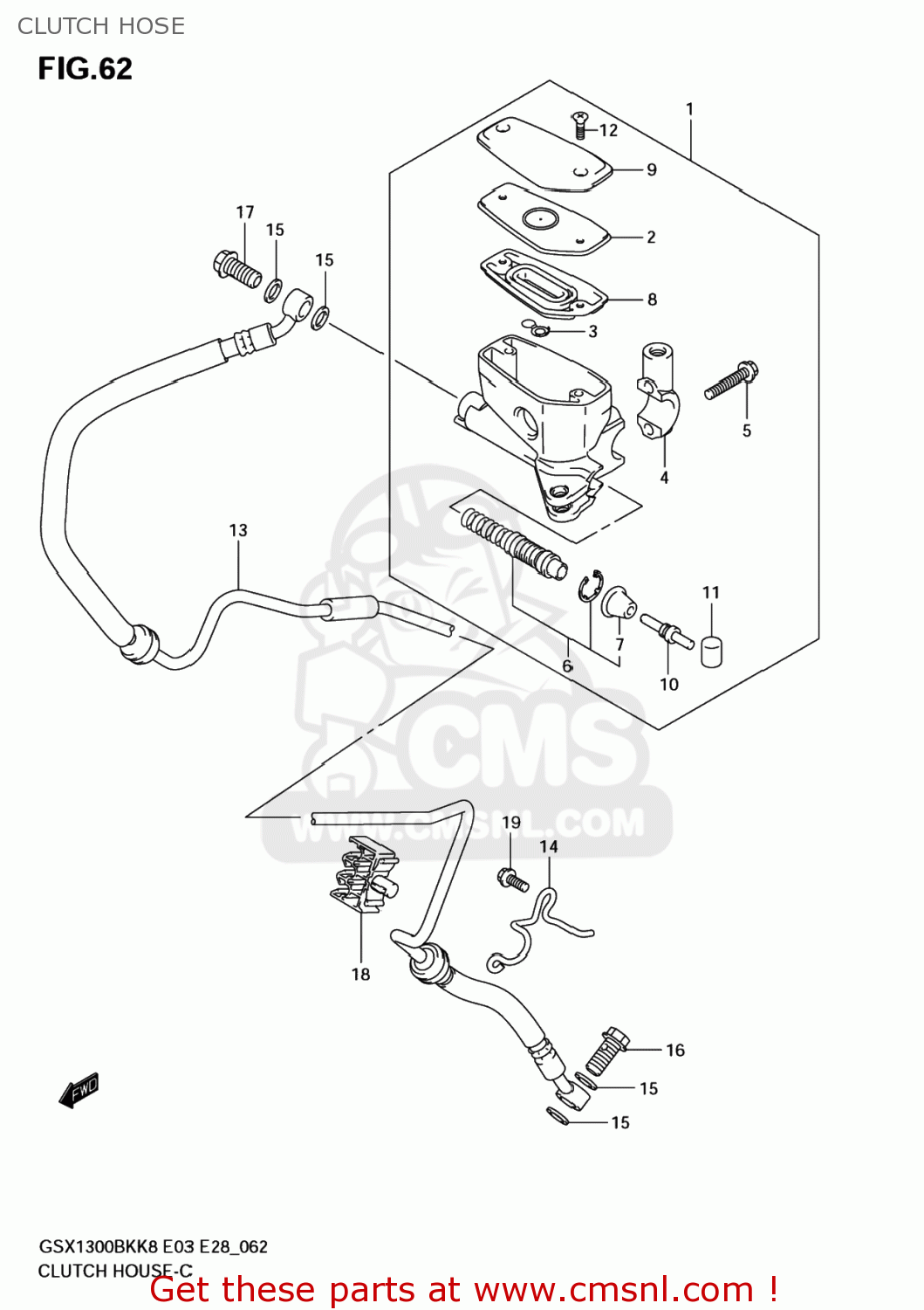 CLUTCH HOSE GSX1300BK BKING 2008 (K8) USA (E03)
